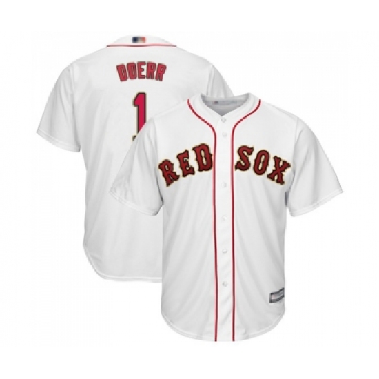 Youth Boston Red Sox #1 Bobby Doerr Authentic White 2019 Gold Program Cool Base Baseball Jersey - Ujersey