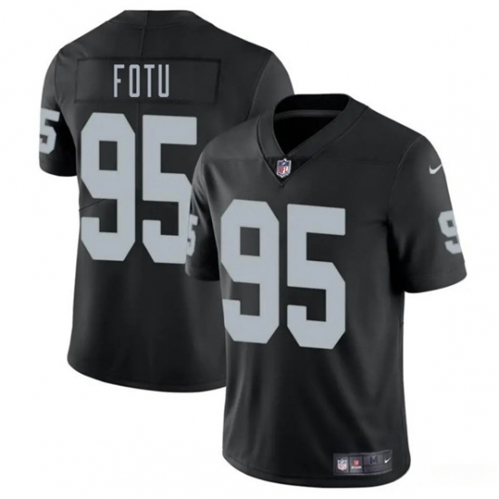 Men's Las Vegas Raiders #95 Leki Fotu Black 2025 Vapor Football Stitched Jersey - Ujersey