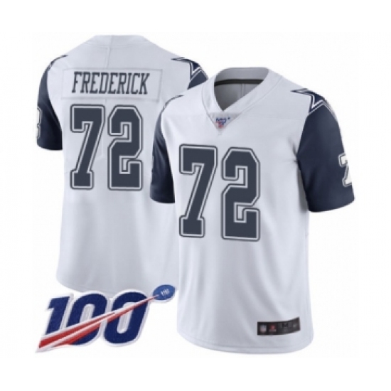 Men's Dallas Cowboys #72 Travis Frederick Limited White Rush Vapor Untouchable 100th Season Football Jersey - Ujersey