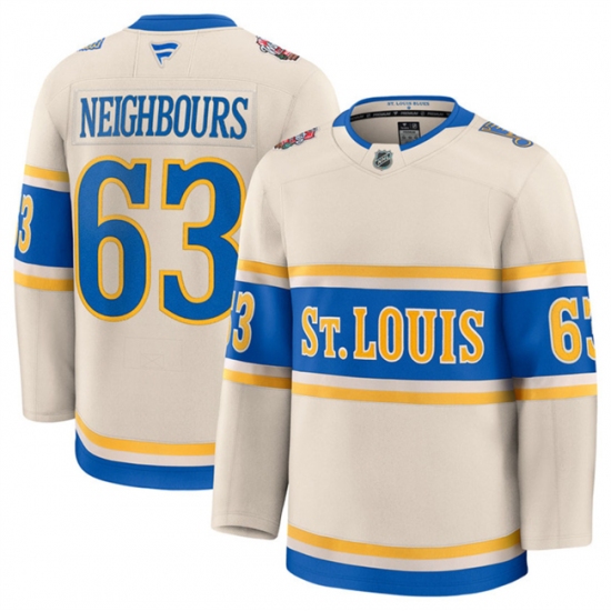 Men's St. Louis Blues #63 Jake Neighbours Cream 2024-25 Winter Classic Stitched Hockey Jersey - Ujersey