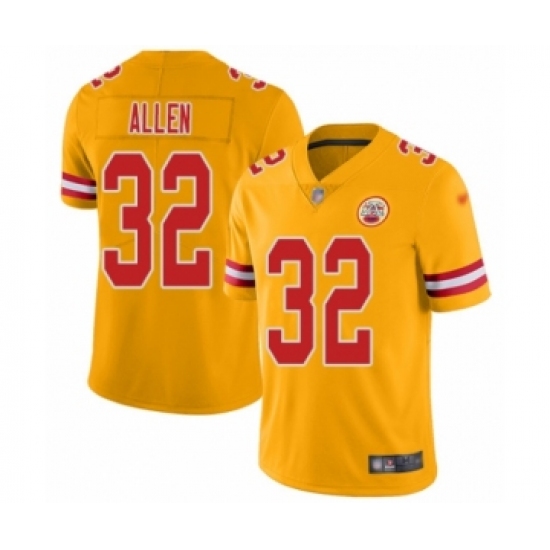 Women's Kansas City Chiefs #32 Marcus Allen Limited Gold Inverted Legend Football Jersey - Ujersey