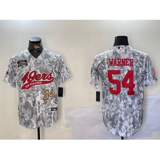 Men's San Francisco 49ers #54 Fred Warner Arctic Camo 2024 Salute to Service Stitched Baseball Jerseys - Ujersey