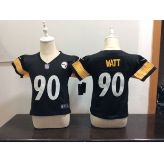Nike Pittsburgh Steelers #90 T. J. Watt Black Toddlers Jersey - Ujersey