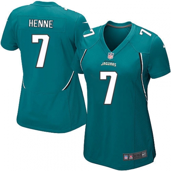 Women's Nike Jacksonville Jaguars #7 Chad Henne Game Teal Green Team Color NFL Jersey - Ujersey