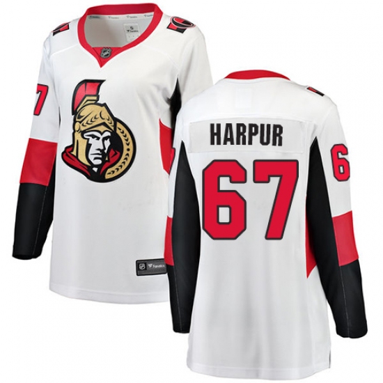 Women's Ottawa Senators #67 Ben Harpur Fanatics Branded White Away Breakaway NHL Jersey - Ujersey