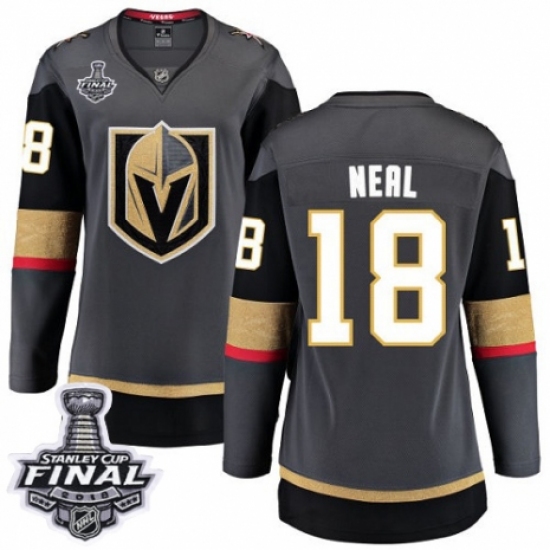 Women's Vegas Golden Knights #18 James Neal Authentic Black Home Fanatics Branded Breakaway 2018 Stanley Cup Final NHL Jersey - Ujersey