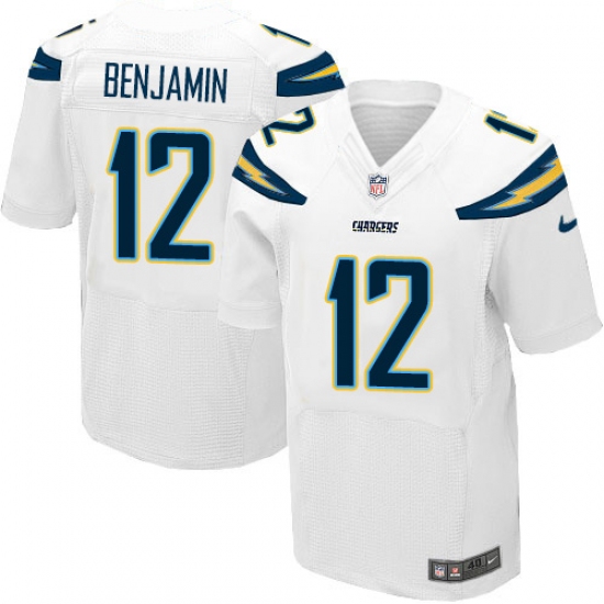 Men's Nike Los Angeles Chargers #12 Travis Benjamin Elite White NFL Jersey - Ujersey