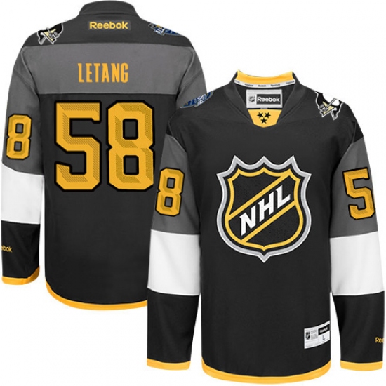 Men's Reebok Pittsburgh Penguins #58 Kris Letang Premier Black 2016 All Star NHL Jersey - Ujersey