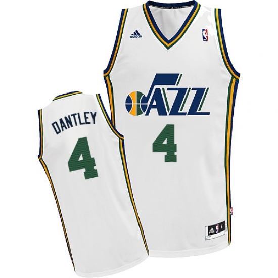 Men's Adidas Utah Jazz #4 Adrian Dantley Swingman White Home NBA Jersey - Ujersey