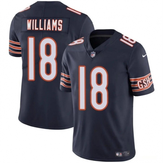 Men's Chicago Bears #18 Caleb Williams Navy 2024 Draft Vapor Football Stitched Jersey - Ujersey