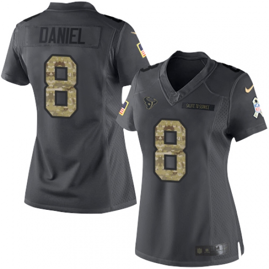 Women's Nike Houston Texans #8 Trevor Daniel Limited Black 2016 Salute to Service NFL Jersey - Ujersey