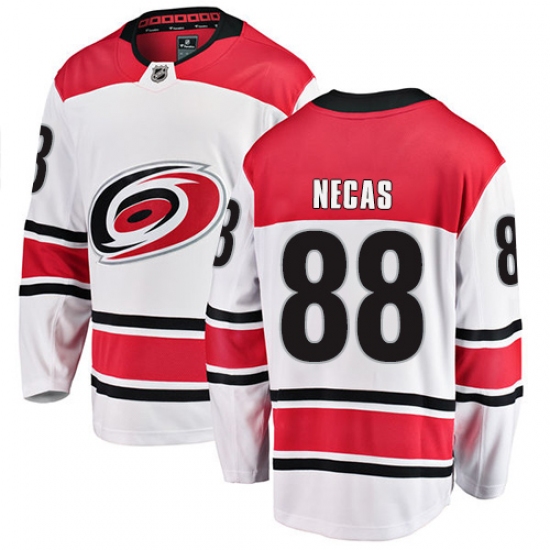 Youth Carolina Hurricanes #88 Martin Necas Authentic White Away Fanatics Branded Breakaway NHL Jersey - Ujersey