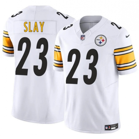 Men's Pittsburgh Steelers #23 Darius Slay Jr. White 2025 F.U.S.E. Vapor Untouchable Limited Football Stitched Jersey - Ujersey