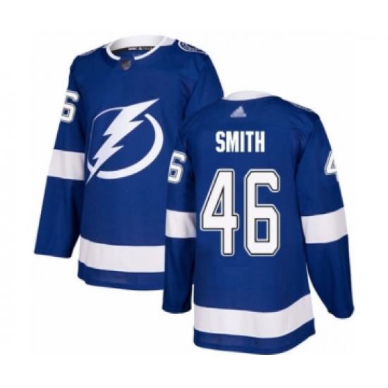 Men's Tampa Bay Lightning #46 Gemel Smith Authentic Royal Blue Home Hockey Jersey - Ujersey