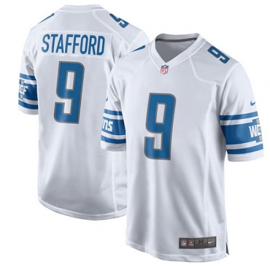 Men's Nike Detroit Lions #9 Matthew Stafford Game White NFL Jersey - Ujersey