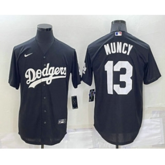 Men's Los Angeles Dodgers #13 Max Muncy Black Turn Back The Clock Stitched Cool Base Jersey - Ujersey