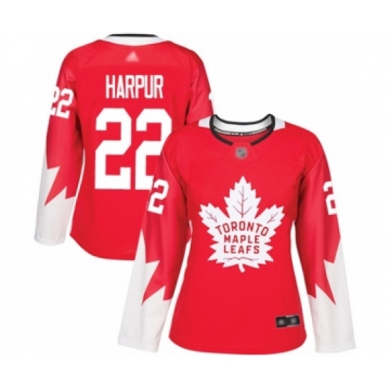 Women's Toronto Maple Leafs #22 Ben Harpur Authentic Red Alternate Hockey Jersey - Ujersey