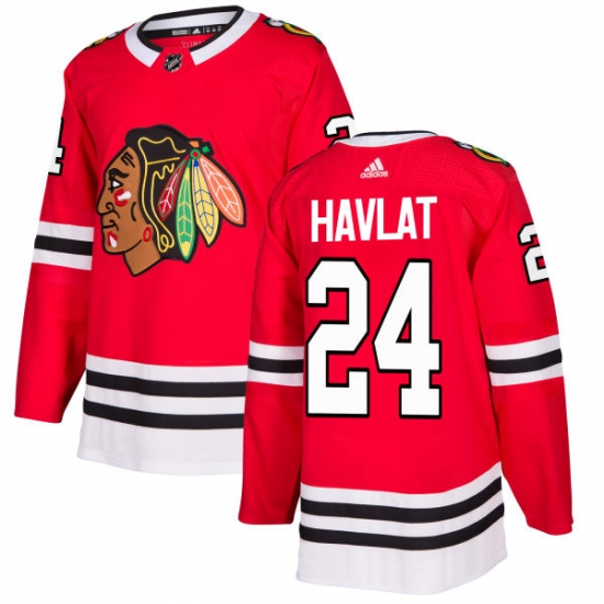 Men's Adidas Chicago Blackhawks #24 Martin Havlat Premier Red Home NHL Jersey - Ujersey