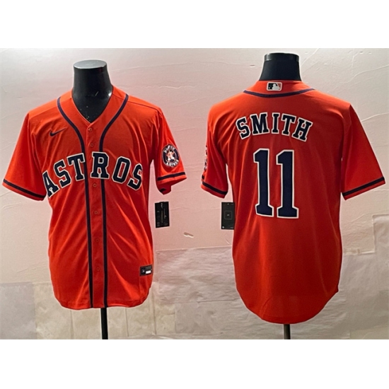 Men's Houston Astros #11 Cam Smith Orange Cool Base Stitched Jersey - Ujersey