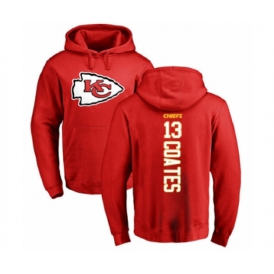 Football Kansas City Chiefs #13 Sammie Coates Red Backer Pullover Hoodie - Ujersey