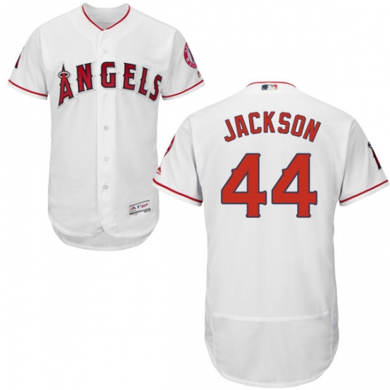Men's Majestic Los Angeles Angels of Anaheim #44 Reggie Jackson White Home Flex Base Authentic Collection MLB Jersey - Ujersey