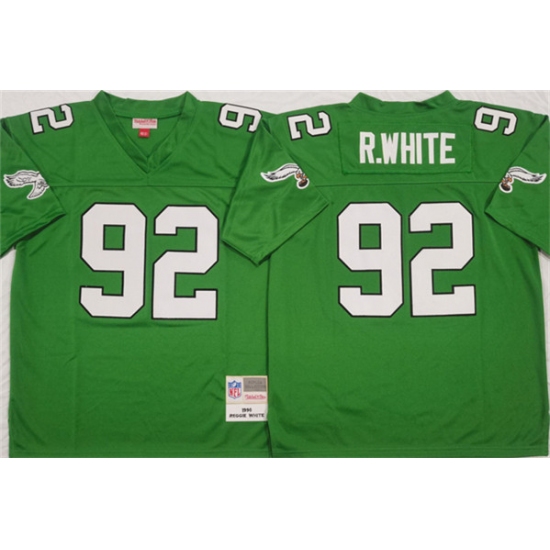 Men's Philadelphia Eagles #92 Reggie White Kelly Green Throwback Football Stitched Jersey - Ujersey