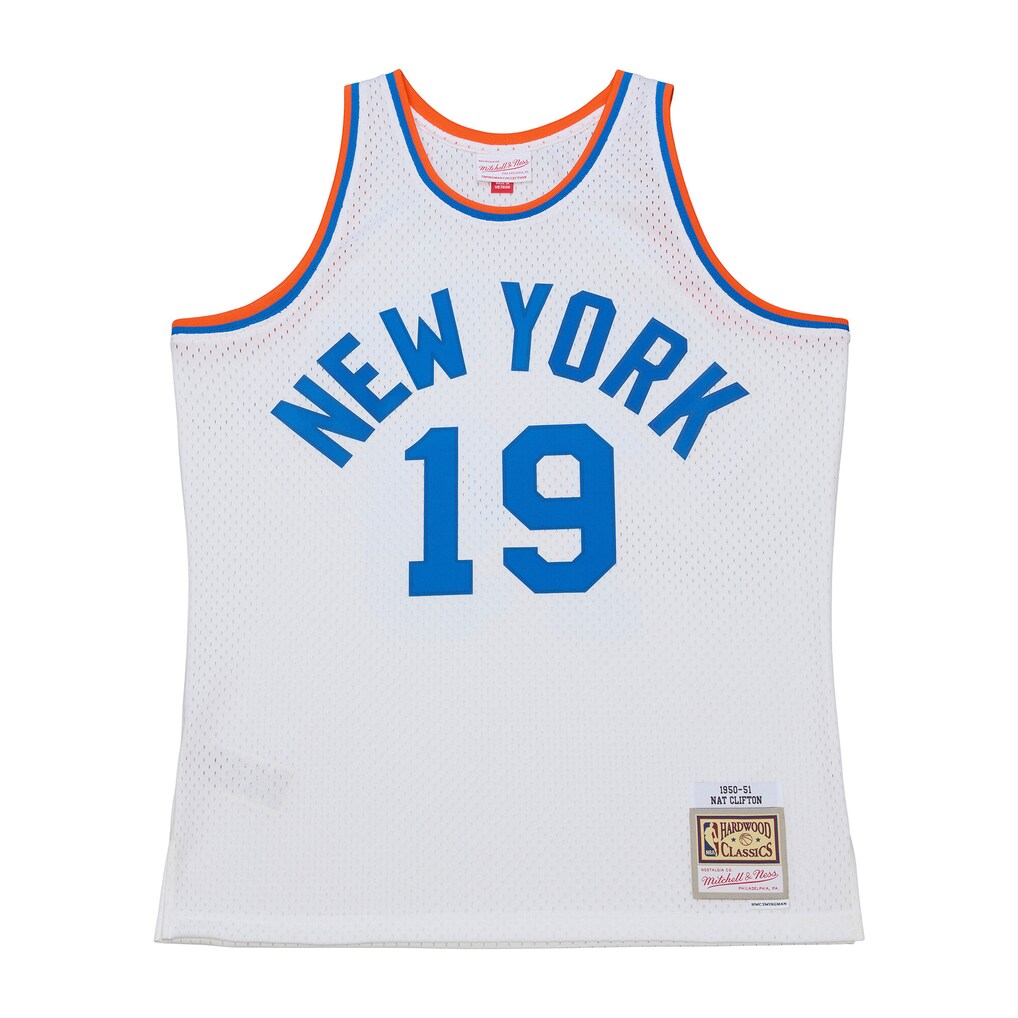 Men's New York Knicks Nathaniel Clifton Mitchell & Ness White 1950-51 Pioneers Swingman Jersey - SUjersey01