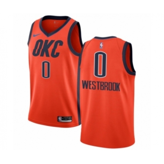 Women's Nike Oklahoma City Thunder #0 Russell Westbrook Orange Swingman Jersey - Earned Edition - Ujersey