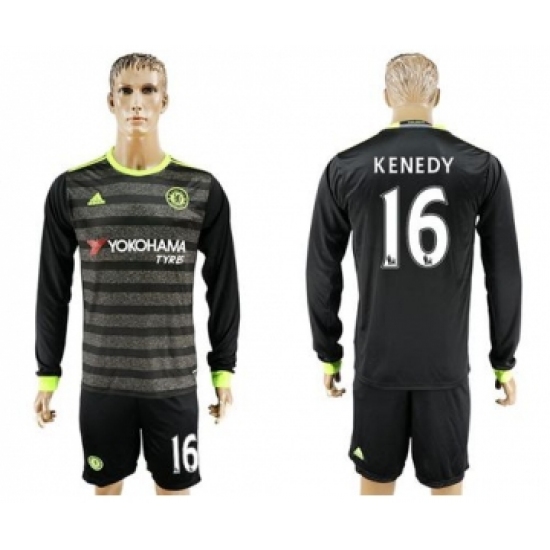 Chelsea #16 Kenedy Sec Away Long Sleeves Soccer Club Jersey