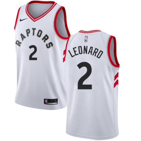 Youth Nike Toronto Raptors #2 Kawhi Leonard Swingman White NBA Jersey - Association Edition - Ujersey