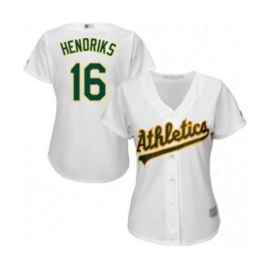 Women's Oakland Athletics #16 Liam Hendriks Authentic White Home Cool Base Baseball Jersey - Ujersey