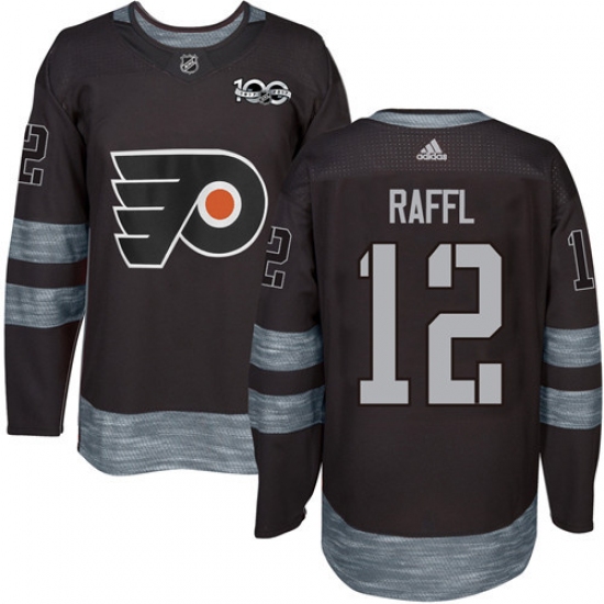Men's Adidas Philadelphia Flyers #12 Michael Raffl Premier Black 1917-2017 100th Anniversary NHL Jersey - Ujersey