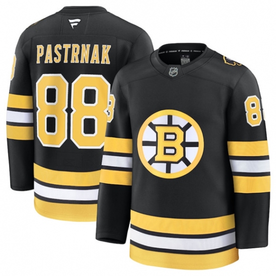 Men's Boston Bruins #88 David Pastrnak Black 2025 Home Stitched Hockey Jersey - Ujersey