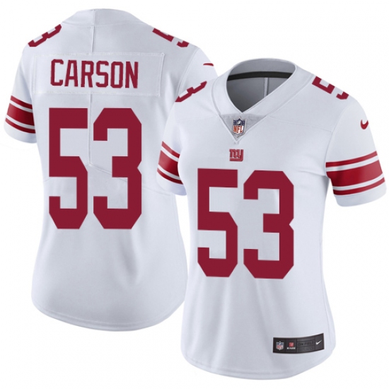 Women's Nike New York Giants #53 Harry Carson White Vapor Untouchable Limited Player NFL Jersey - Ujersey