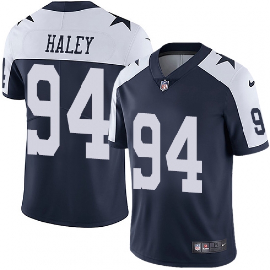 Men's Nike Dallas Cowboys #94 Charles Haley Navy Blue Throwback Alternate Vapor Untouchable Limited Player NFL Jersey - Ujersey