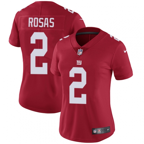 Women's Nike New York Giants #2 Aldrick Rosas Red Alternate Vapor Untouchable Elite Player NFL Jersey - Ujersey