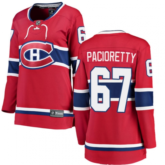 Women's Montreal Canadiens #67 Max Pacioretty Authentic Red Home Fanatics Branded Breakaway NHL Jersey - Ujersey