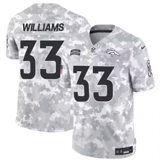 Men's Denver Broncos #33 Javonte Williams 2024 F.U.S.E Arctic Camo Salute To Service Limited Stitched Football Jersey - Ujersey