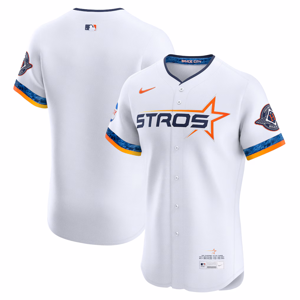 Men's Houston Astros  Nike White 2025 City Connect Elite Jersey - Ujersey