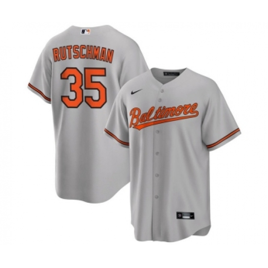 Men's Baltimore Orioles #35 Adley Rutschman Gray Cool Base Stitched Jersey - Ujersey