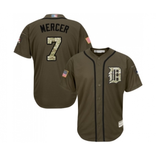 Youth Detroit Tigers #7 Jordy Mercer Authentic Green Salute to Service Baseball Jersey - Ujersey