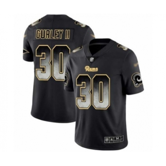 Men's Los Angeles Rams #30 Todd Gurley Limited Black Smoke Fashion Football Jersey - Ujersey