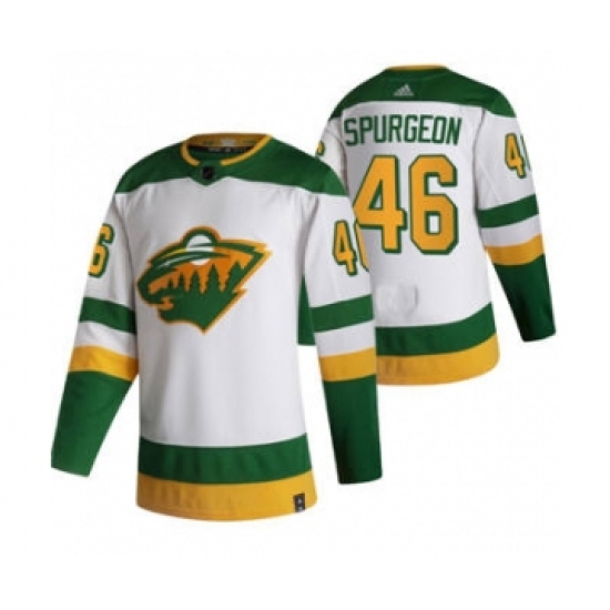 Men's Minnesota Wild #46 Jared Spurgeon White 2020-21 Reverse Retro Alternate Hockey Jersey - Ujersey