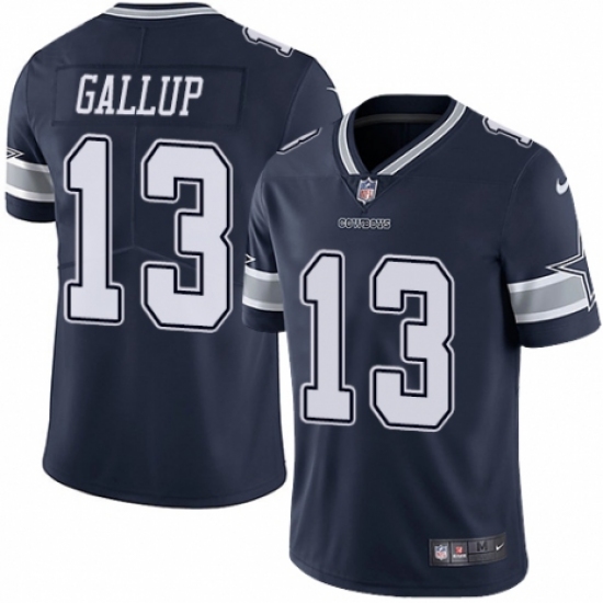 Youth Nike Dallas Cowboys #13 Michael Gallup Navy Blue Team Color Vapor Untouchable Limited Player NFL Jersey - Ujersey