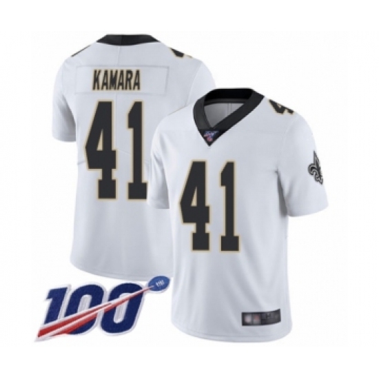 Men's New Orleans Saints #41 Alvin Kamara White Vapor Untouchable Limited Player 100th Season Football Jersey - Ujersey