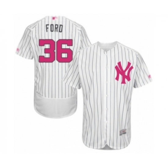 Men's New York Yankees #36 Mike Ford Authentic White 2016 Mother's Day Fashion Flex Base Baseball Player Jersey - Ujersey