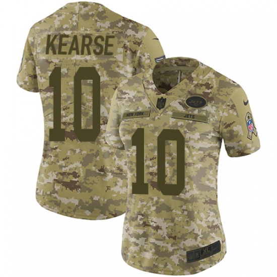 Women's Nike New York Jets #10 Jermaine Kearse Limited Camo 2018 Salute to Service NFL Jersey - Ujersey