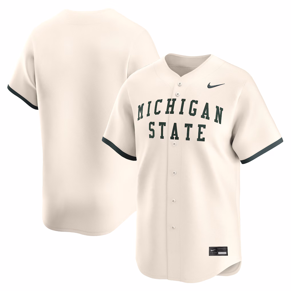 Men's Nike Natural Michigan State Spartans Baseball Limited Jersey
