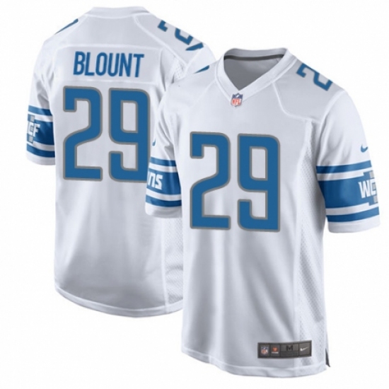 Men's Nike Detroit Lions #29 LeGarrette Blount Game White NFL Jersey - Ujersey