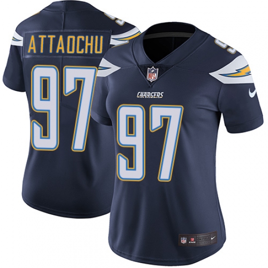 Women's Nike Los Angeles Chargers #97 Jeremiah Attaochu Elite Navy Blue Team Color NFL Jersey - Ujersey